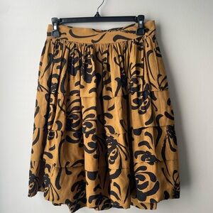 Anthropologie Sariah Black and Mustard Skirt